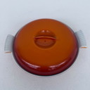 Piatto smaltato arancione marrone a 3 scomparti Dru