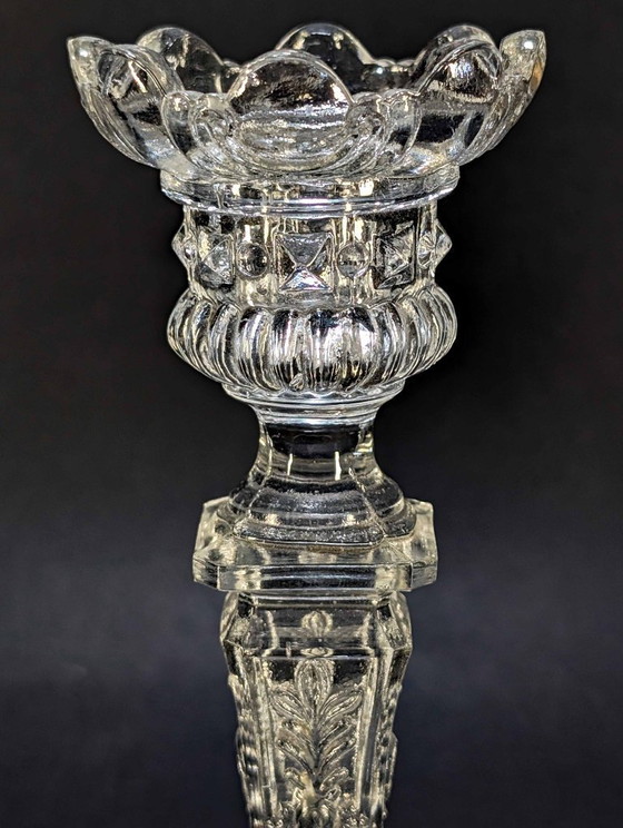 Image 1 of Antike deutsche Kristallleuchter (1900–1930) Fenne Glashütte – UV-reaktiv