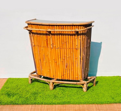 Barra estilo 'Tiki' de bambú ~ Estilo vintage de los años 50 ~ Mostrador