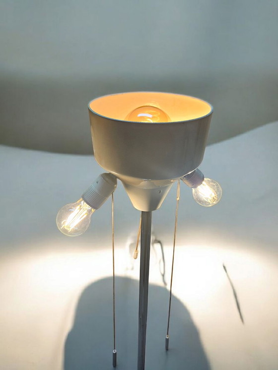 Image 1 of Vintage Erco chrome floor lamp Floor lamp Fabric shade Beige 1970s