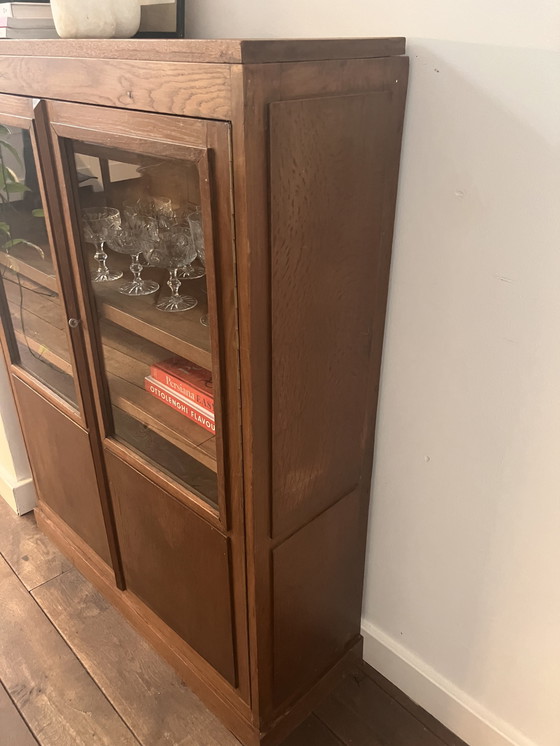 Image 1 of Wandschrank / Vitrine / Highboard im Stil der Amsterdamer Schule (Niederländisches Design)