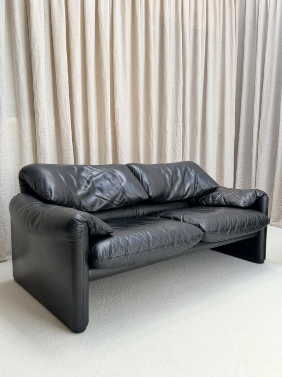 Set divano Maralunga primi anni '70, Vico Magistretti, Cassina, Italia – Zona salotto, Pelle (photo 13 of 13)