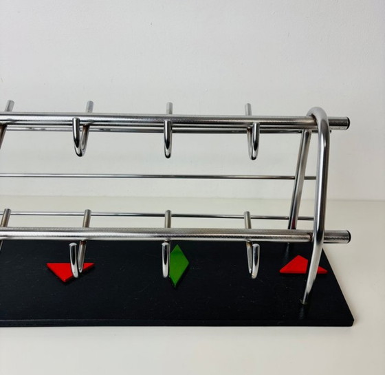 Image 1 of Vintage Modernist geometric wall coat rack
