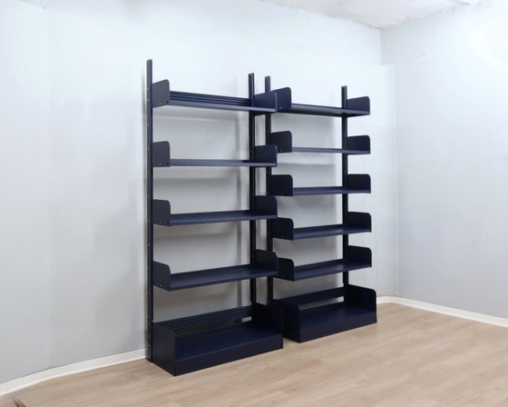 Image 1 of Libreria modulare in metallo Congresso LIPS VAGO anni '70, restaurata, set da 2 pezzi