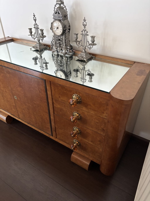 Art Deco Streamline Sideboard with Mirrored Top — ca. 1930s