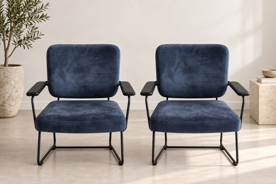 2 Bert Plantagie Kiko Armchairs | Dark Blue – Cotton (photo 3 of 5)