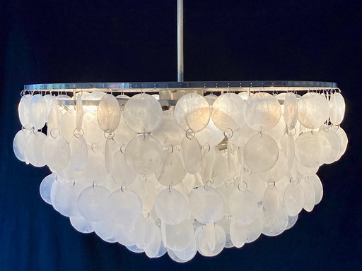 Lampe suspendue de table de salle à manger en coquillage de Capiz