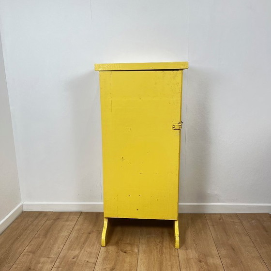 Image 1 of Vintage small workshop cabinet, pale yellow