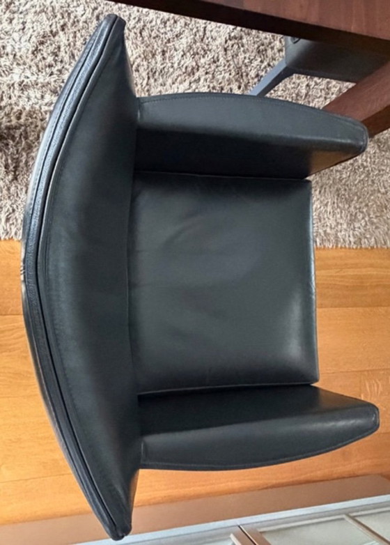 Image 1 of Elegante set van 6 leren eetkamer-/vergaderstoelen Wittmann