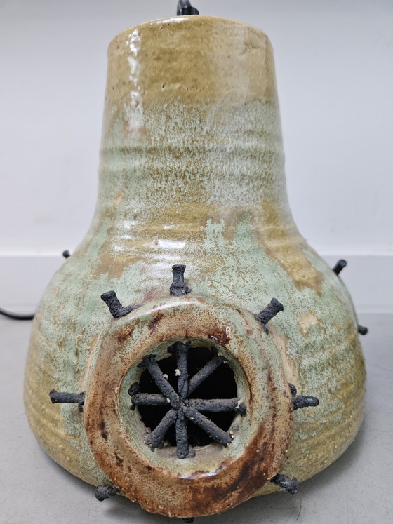 Image 1 of Set di lampade a sospensione brutaliste in ceramica, anni '70