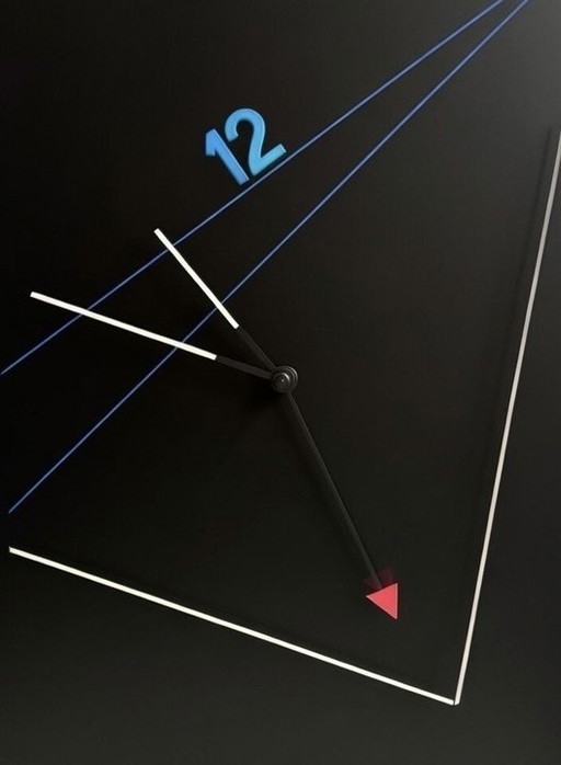 Zeldzame Memphis Stijl “Present Time” neon wandklok