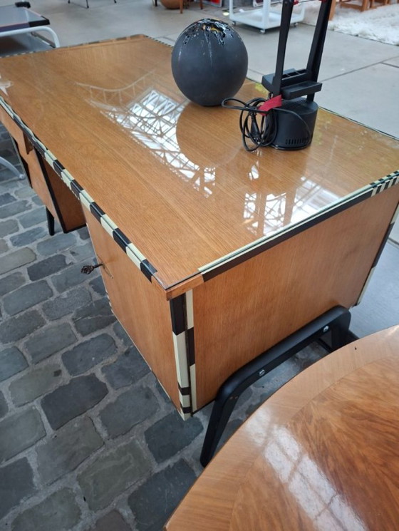 Image 1 of Beautiful vintage low oak desk