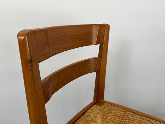 Vintage Brutalistische Eetkamerstoelen van Eiken en Rotan, Jaren 60 – Wood, Wicker (photo 3 of 9)