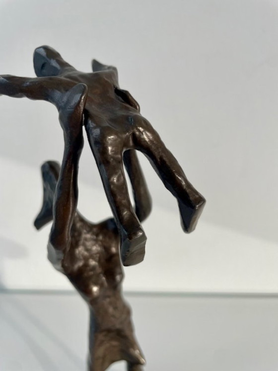 Image 1 of Bronze statue of mother and child – modern and expressive