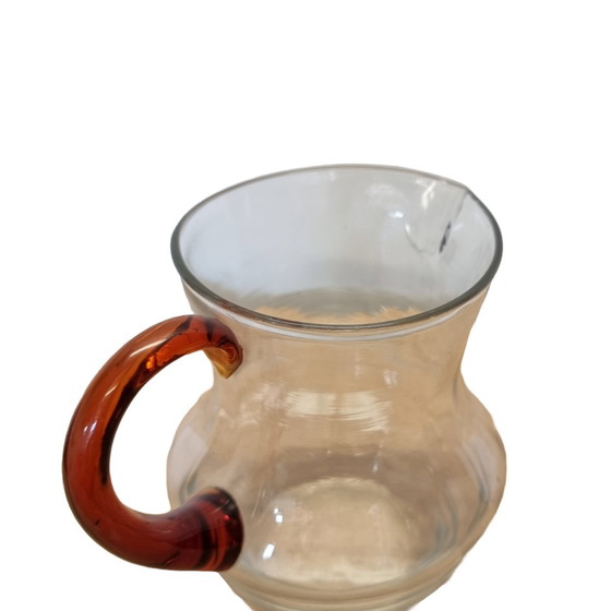 Image 1 of Vintage Design Water Carafe With Amber Glass