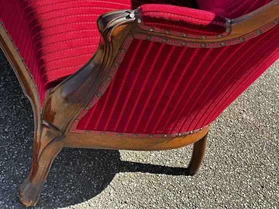 Image 1 of Louis XV style sofa in molded wood - 19th century