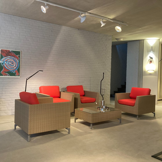 Image 1 of Silla de jardín Rausch Classic Cubic Bay con mesa (juego de 4)