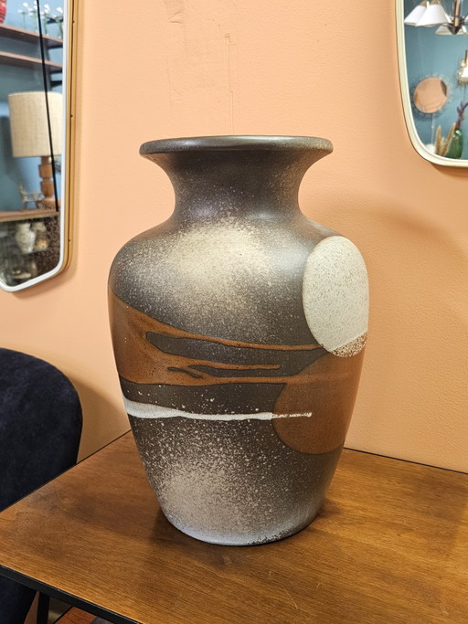 Vintage Scheurich Vloervaas 202-42 Vaas Oranje Bruin – vazen, Ceramic (photo 2 of 8)