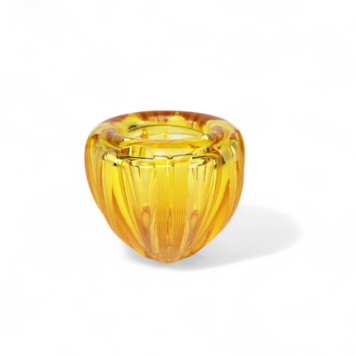 WMF Crystal Glass Vase Amber Art Déco Walter Dexel