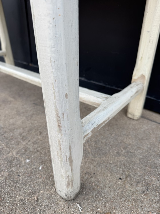 50s Enamelled Sheet Metal Wood Kitchen Table – Side tables, Vintage (photo 4 of 15)