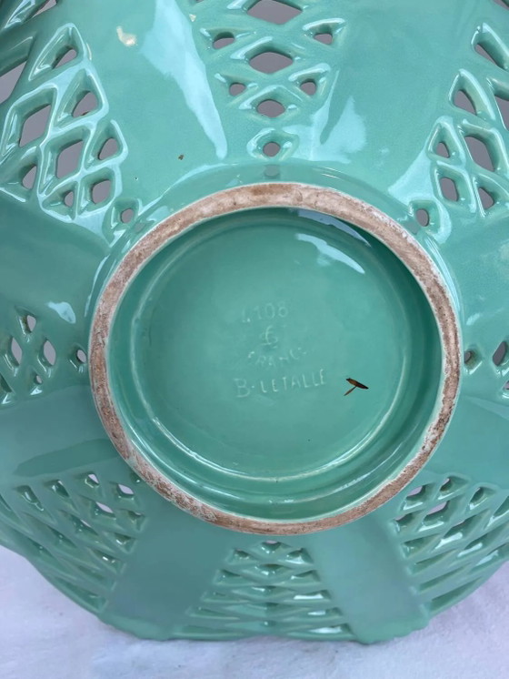 Important mid-century openwork ceramic bowl – Crockery, Porcelain, Art Deco (photo 7 of 8)