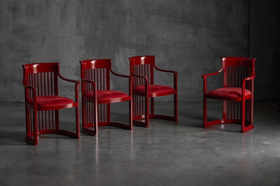 Image 1 of Japanese Dining Set in the Style of Frank Lloyd Wright, Belgium, 1940s