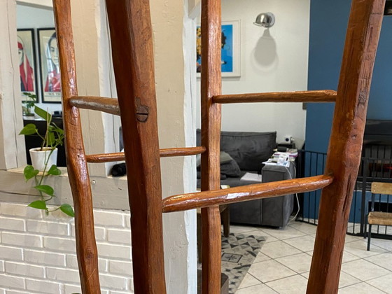 Image 1 of Set di 3 sgabelli alti da bar in legno massello, realizzati artigianalmente, 50