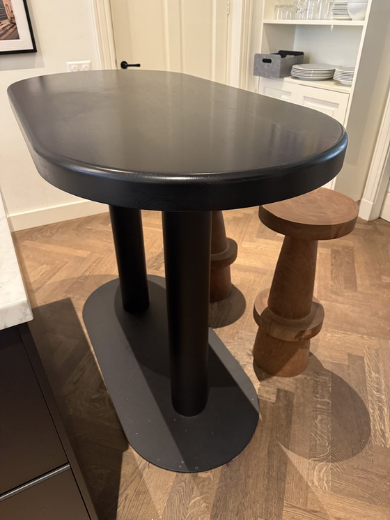 Image 1 of Design barmeubel massief eiken hout en staal 