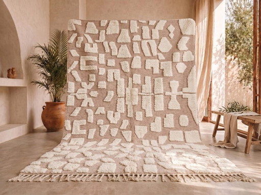 Luxuriöser marokkanischer Berberteppich aus Naturwolle, 230/350 cm – vloerkleden en tapijten, Wool