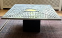 Raf Verjans Brutalist Coffee Table, Aluminum & Brass Mosaic, 1970s
