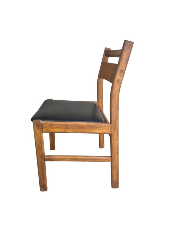 4 x Vintage Danish Thorsø Støle (T.S.M.) Dining Chair – Wood, Skai (photo 4 of 15)