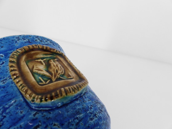 Image 1 of Vase mug en céramique Rimini Blu par Aldo Londi pour Bitossi Italie 1970