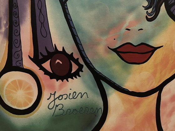 Beautiful and Cheerful Painting by Josien Broeren – Paintings & Drawings, Canvas (photo 4 of 5)