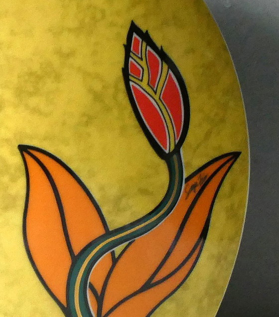 Image 1 of Farbige Designer-Vase, Rosenthal, Porzellan, J.V.D. Vaart, Signiert