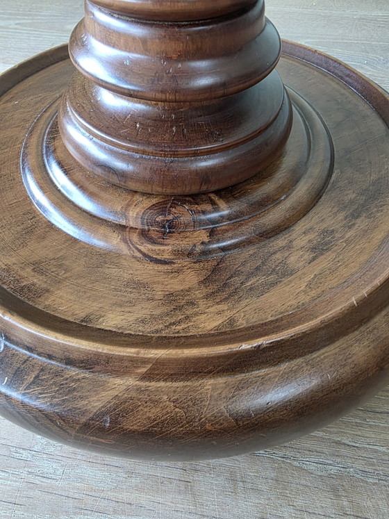Image 1 of Characterful vintage wooden plant column / pedestal – Turned wood – 63 cm