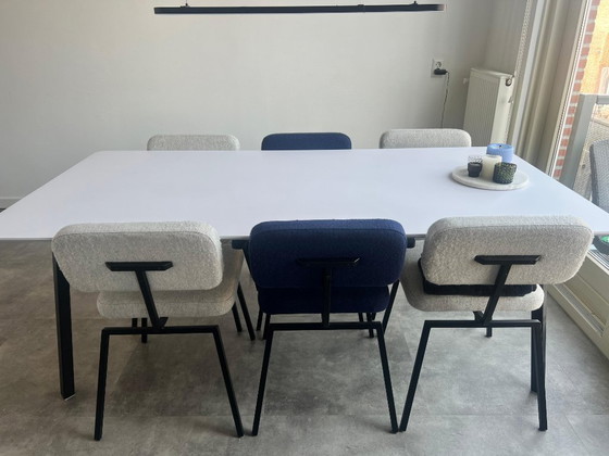 Image 1 of Studio Henk Eettafels - New Classic - Zwart - Rechthoekig - Verjongd ronde hoeken - HPL Fenix bianco kos - 200cm - 100cm 