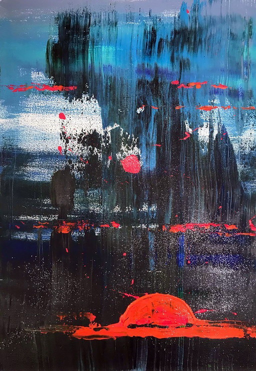 Original Acrylic Painting Abstract Expressionism Magic Night