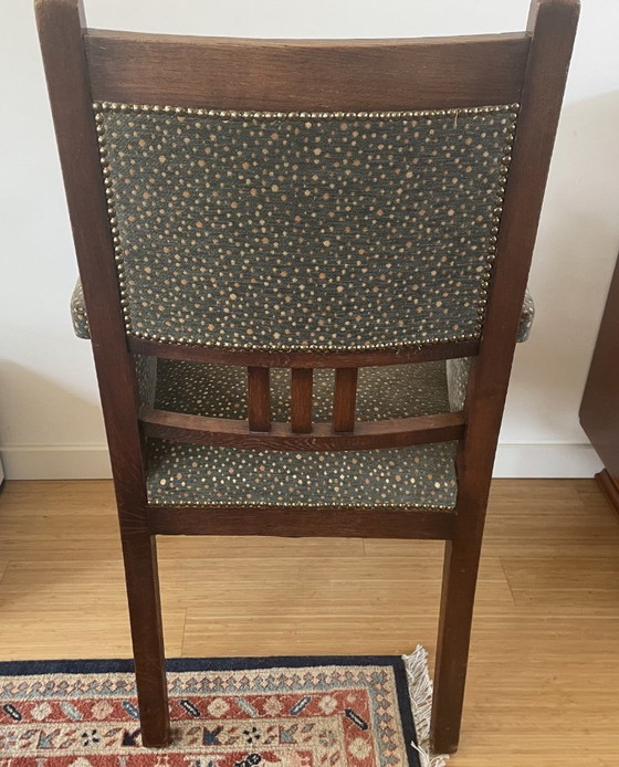 Image 1 of Amsterdam School - Two oak armchairs