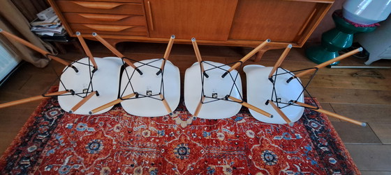 Image 1 of 4 x Vitra Eames DSW Chairs White with ash base