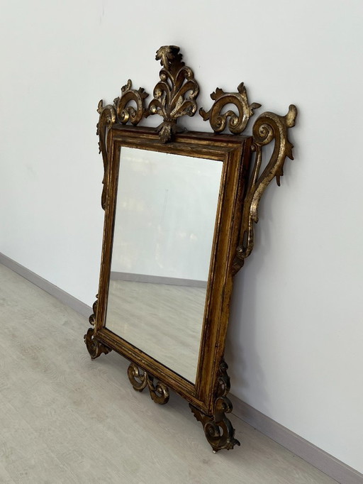 Baroque Mirror in Gilded Wood