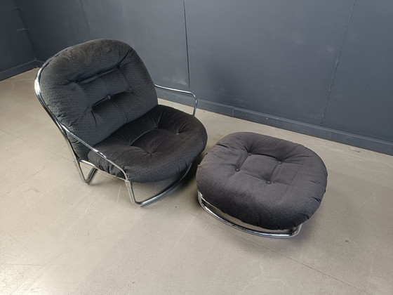 Image 1 of Sillón con taburete modelo 915 de Carlo de Carli para Cinova, década de 1970