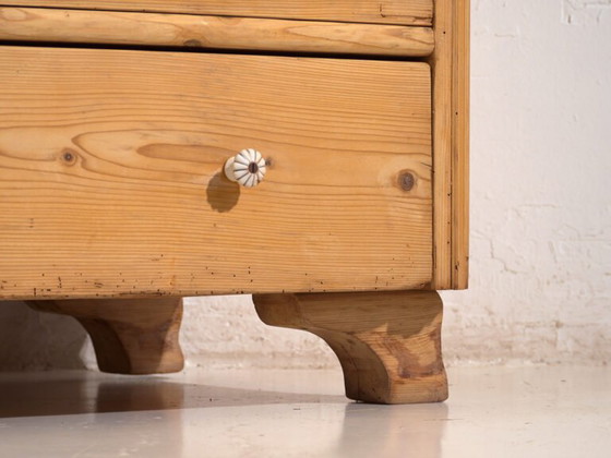 Antique solid pine chest of drawers – Carved rustic European dresser – circa 1900 (photo 13 of 40)