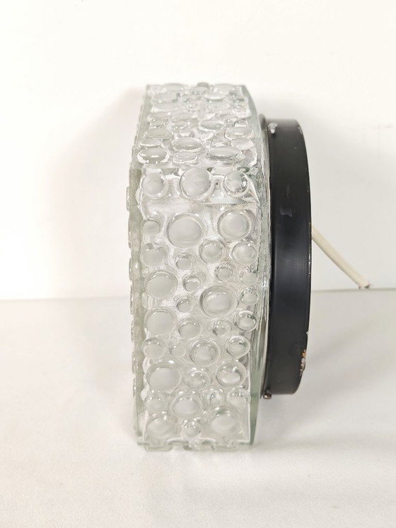 Image 1 of Vintage Hustadt Leuchten Bubble Glass Flush Mount or Sconce / 1970s Space Age Mid Century Modern Wall Light / West Germany Desig