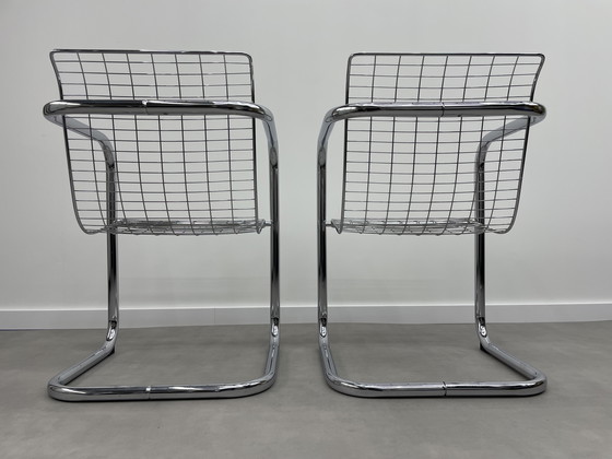 Image 1 of Set of 6 vintage wire steel chairs