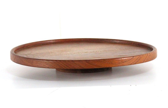 Image 1 of Vassoio girevole Lazy Susan in teak, stile vintage danese