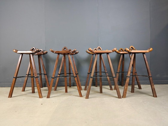 Image 1 of Mid century brutalist bar stools - set of 8, 1960s