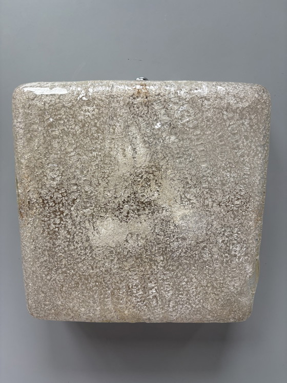 Image 1 of Grote vintage plafonniere van ijsglas