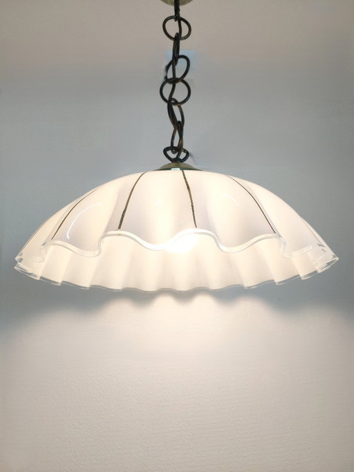 Vintage 'Hollywood Regency/Fazzoletto Style' glass pendant lamp