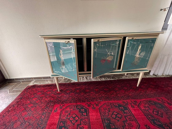 Image 1 of Credenza italiana di metà secolo con specchio — di Umberto Mascagni (anni '50-'60)