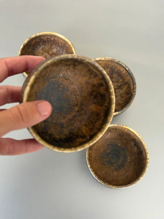 Lot de 4 Bols en céramique vintage faits à la main – Ceramic, Mid Century Modern (photo 5 of 5)
